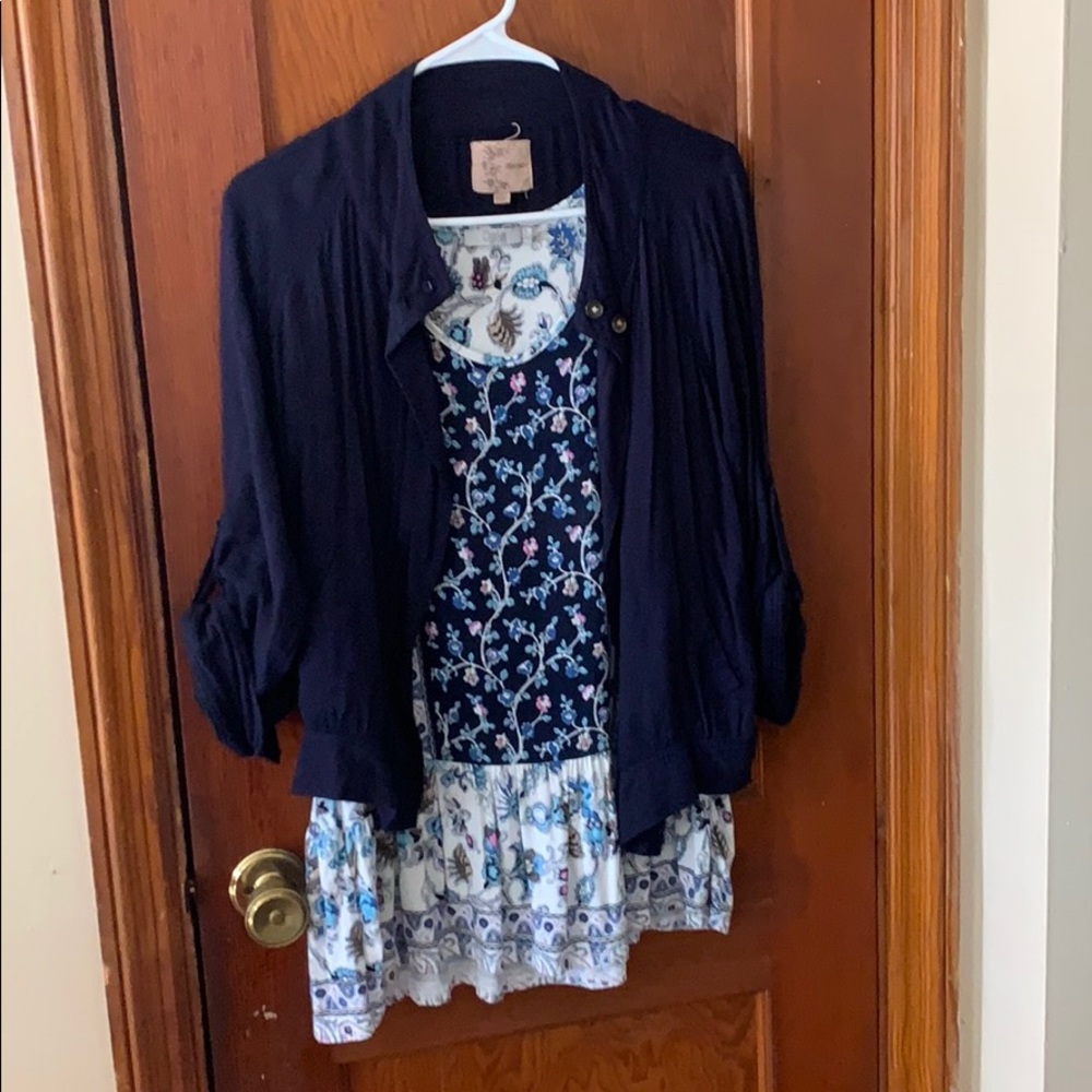 Perplum top and light jacket large
